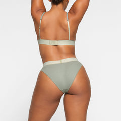 COTTON RIB PLUNGE BRALETTE | MINERAL