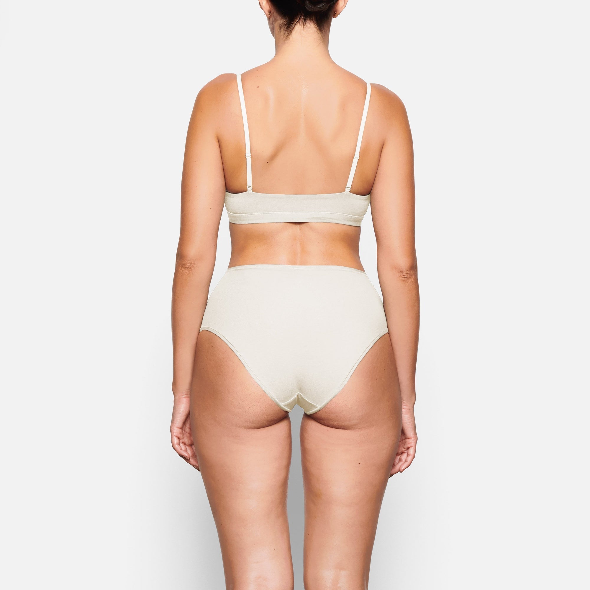 COTTON JERSEY SCOOP BRALETTE | BONE