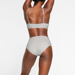 COTTON JERSEY SCOOP BRALETTE | LIGHT HEATHER GREY