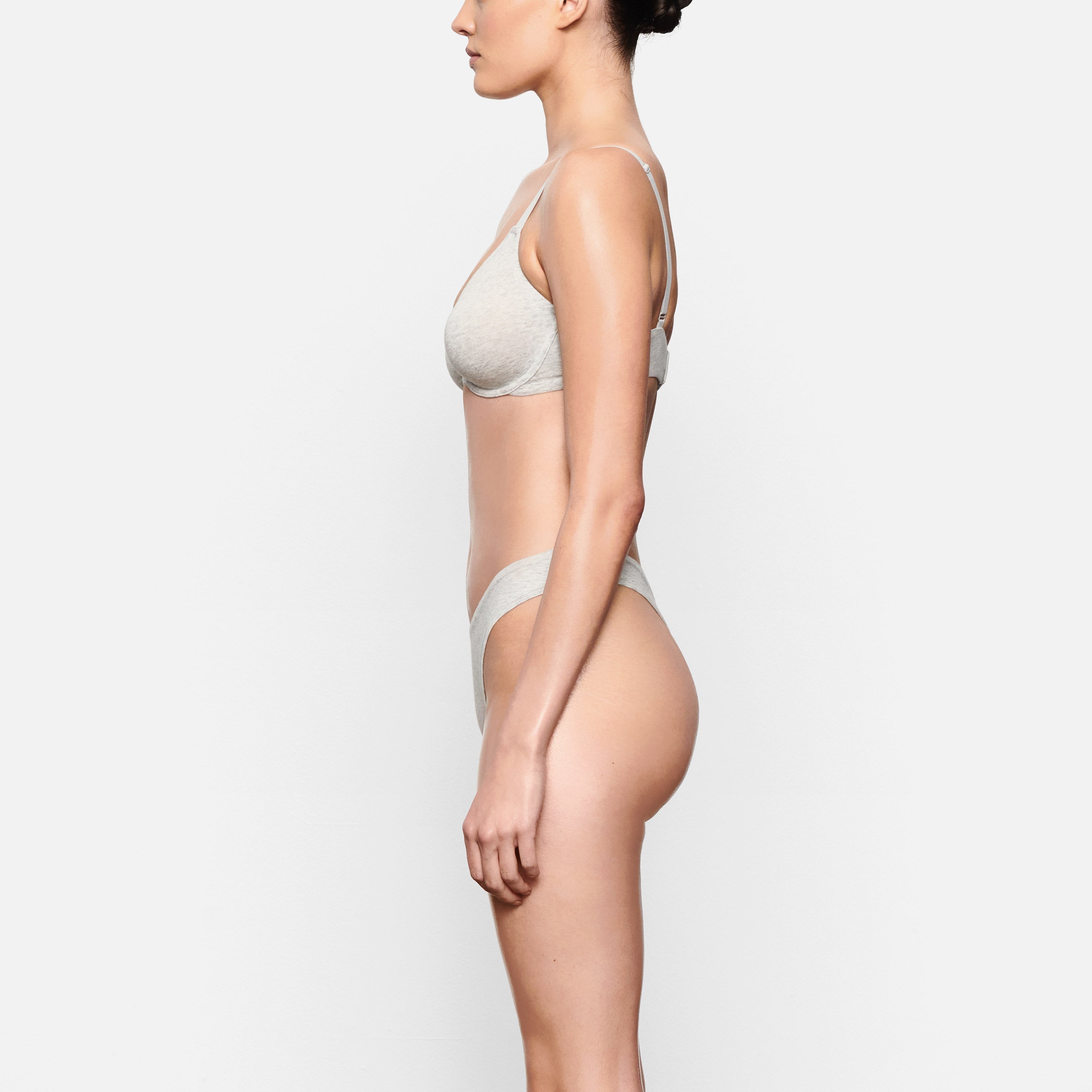 COTTON JERSEY T-SHIRT BRA | LIGHT HEATHER GREY