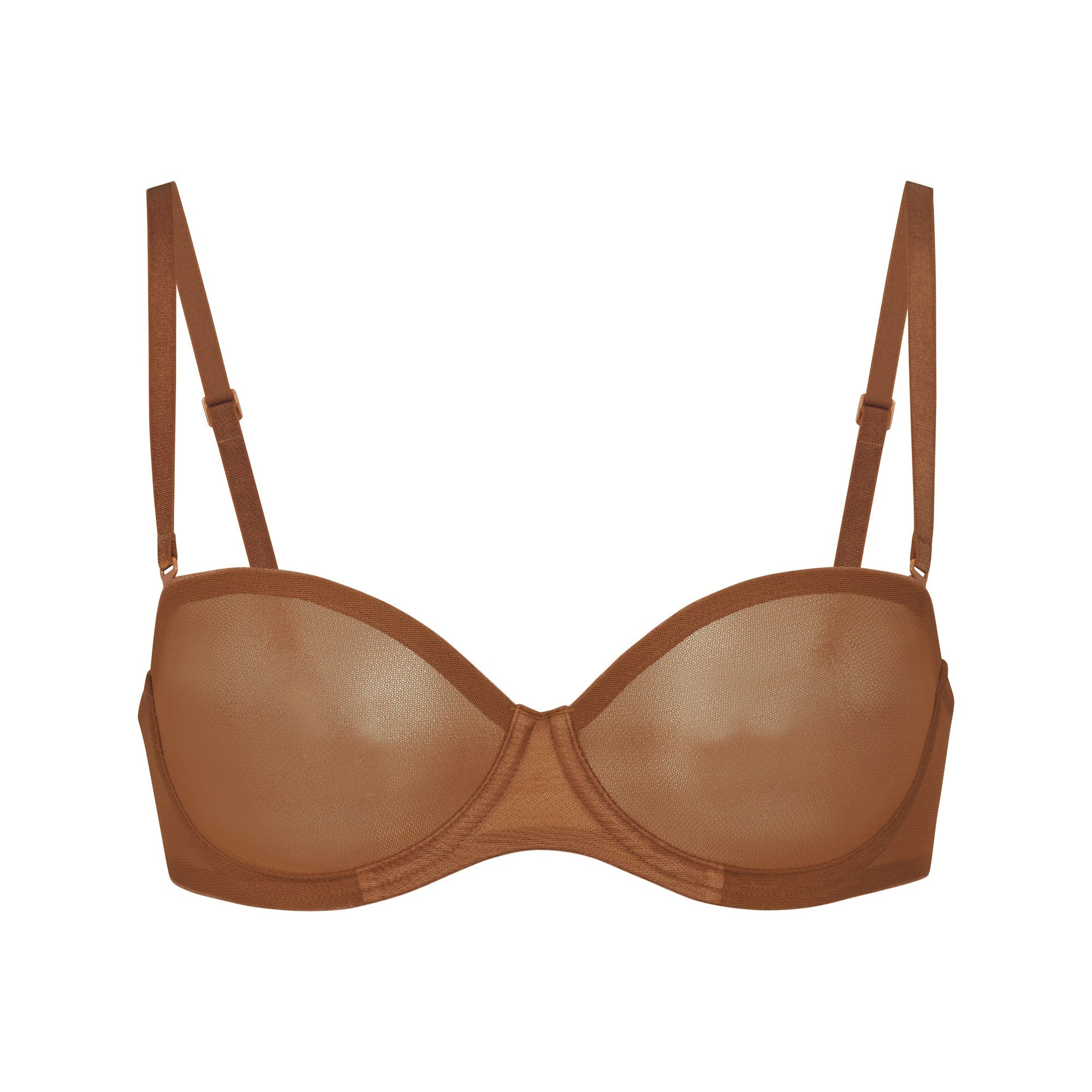 ULTRA FINE MESH STRAPLESS BRA | BRONZE