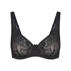 SKIMS LACE UNLINED MINIMIZER BRA | ONYX
