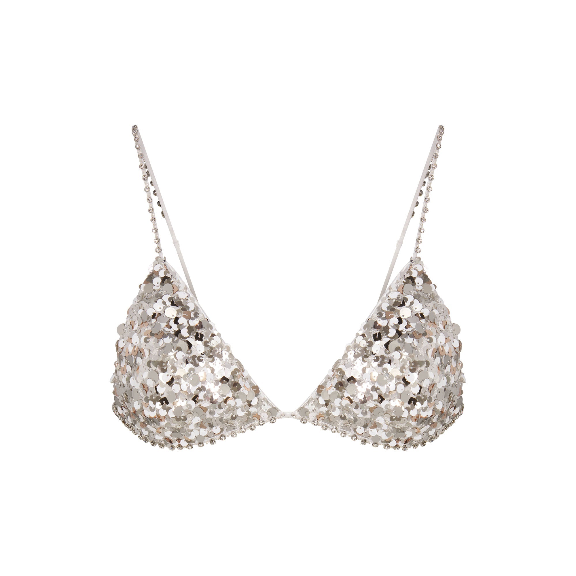 NOVELTY INTIMATES SEQUIN BRALETTE AND HIPSTER SET | SNOW