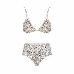 NOVELTY INTIMATES SEQUIN BRALETTE AND HIPSTER SET | SNOW