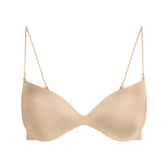 WIRELESS FORM MICRO STRAP PLUNGE BRA | SAND
