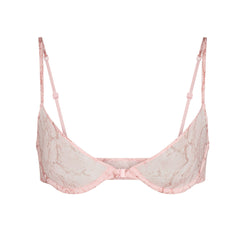 MILKY SHEER FRONT CLOSE BRA | ROSE PASTEL SNAKE PRINT