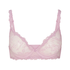 STRETCH LACE UNLINED DEMI BRA | BABY PINK