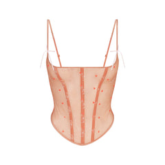 EMBROIDERED TULLE CORSET | GUAVA HEART TULLE