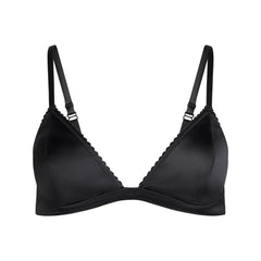 HEAVYWEIGHT SATIN TRIANGLE BRALETTE | ONYX