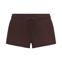FRENCH TERRY RAW EDGE SHORT | ESPRESSO
