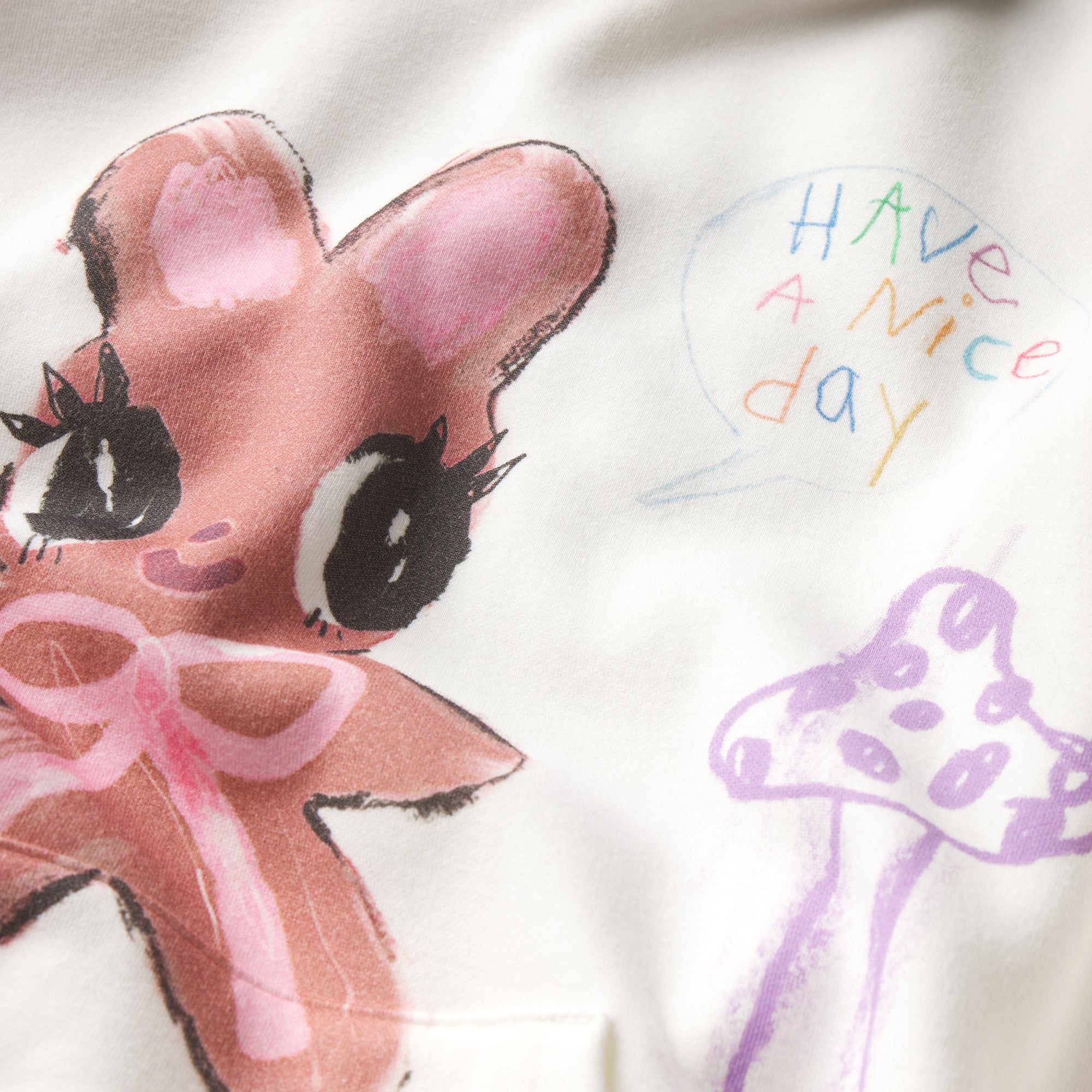 COTTON FLEECE CLASSIC HOODIE | MARBLE HAPPY BUNNY