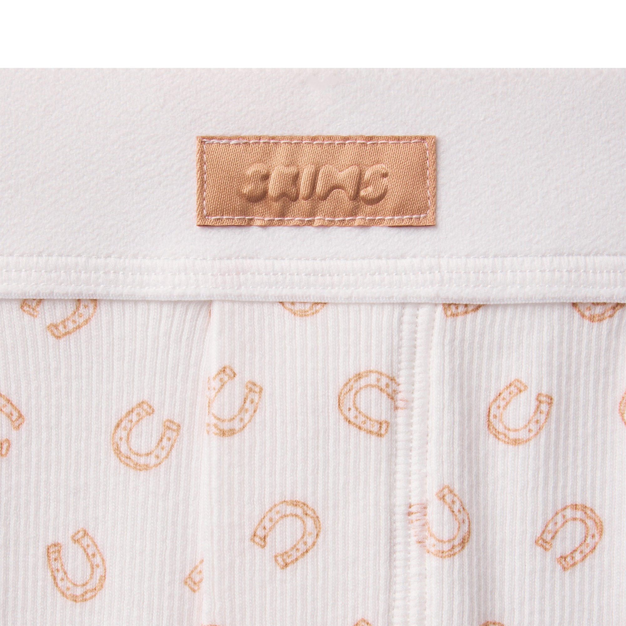 COTTON RIB BOXER | OCHRE HORSESHOE PRINT
