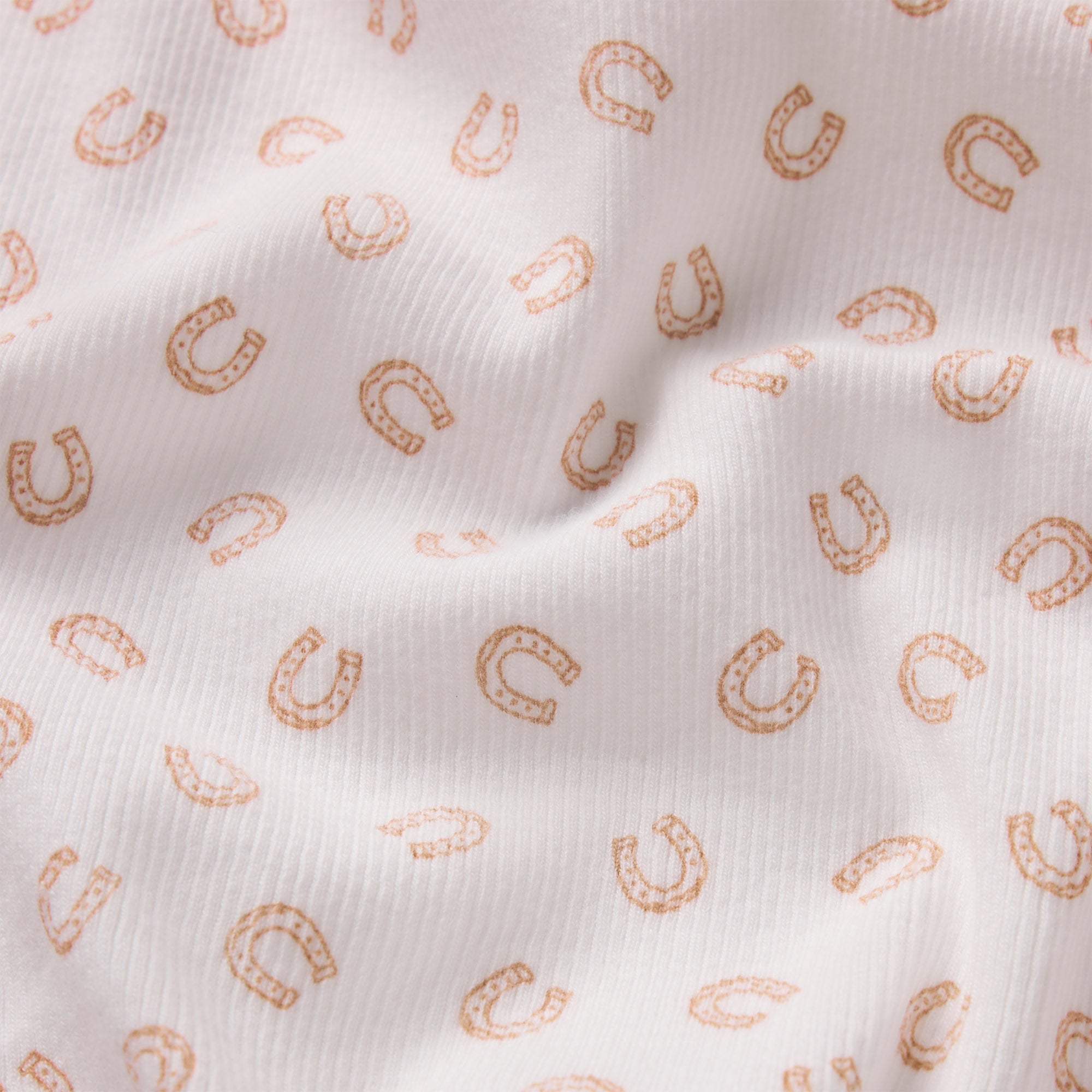 COTTON RIB LOOSE BOXER | OCHRE HORSESHOE PRINT