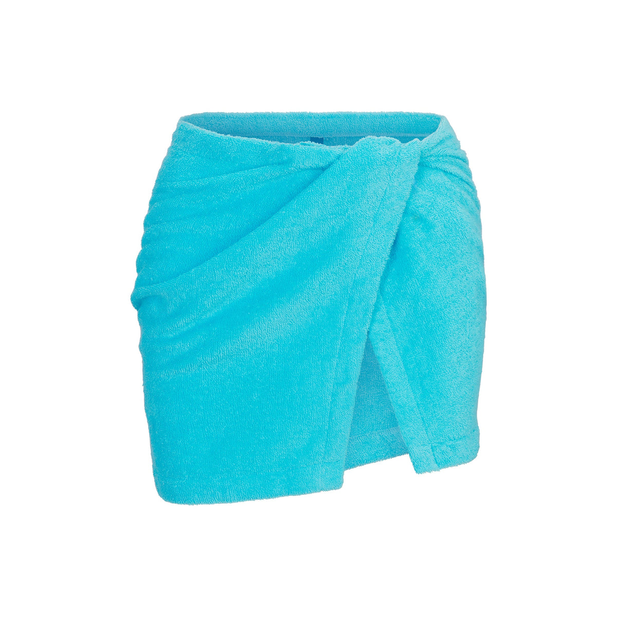 TERRY COVER-UPS WRAP SKIRT | CYAN