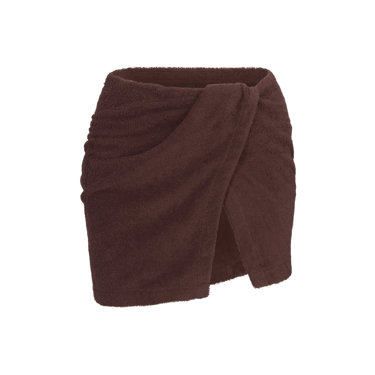 TERRY COVER-UPS WRAP SKIRT | DARK SEPIA