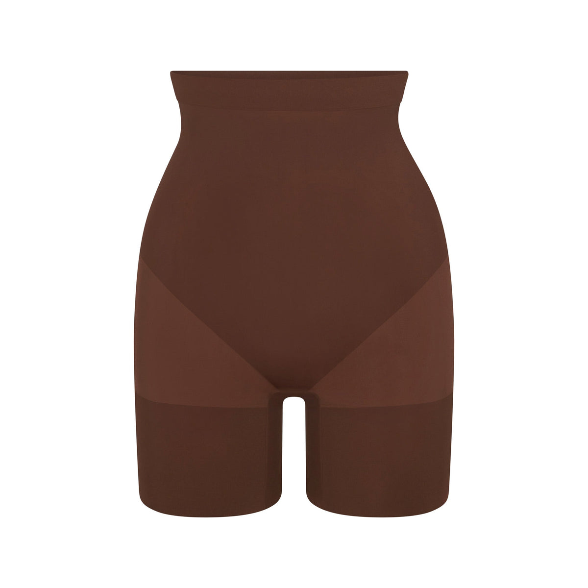 SHEER SEAMLESS HIGH-WAISTED MID THIGH SHORT | COCOA