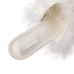FEATHER KITTEN HEEL | IVORY