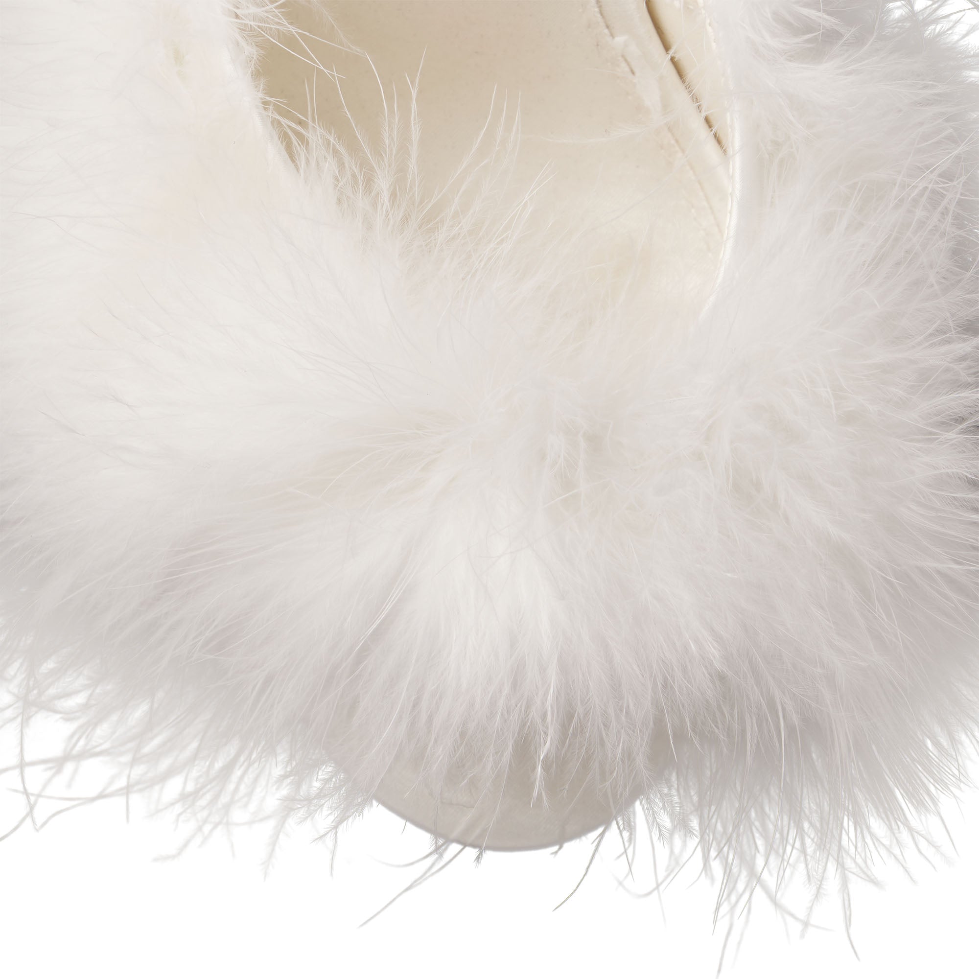 FEATHER KITTEN HEEL | IVORY