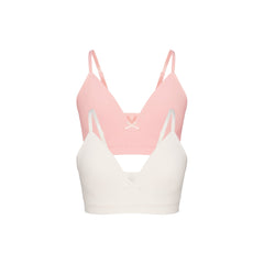 COTTON SEAMLESS JUNIORS TRAINING BRA 2-PACK | MARBLE AND BALLET