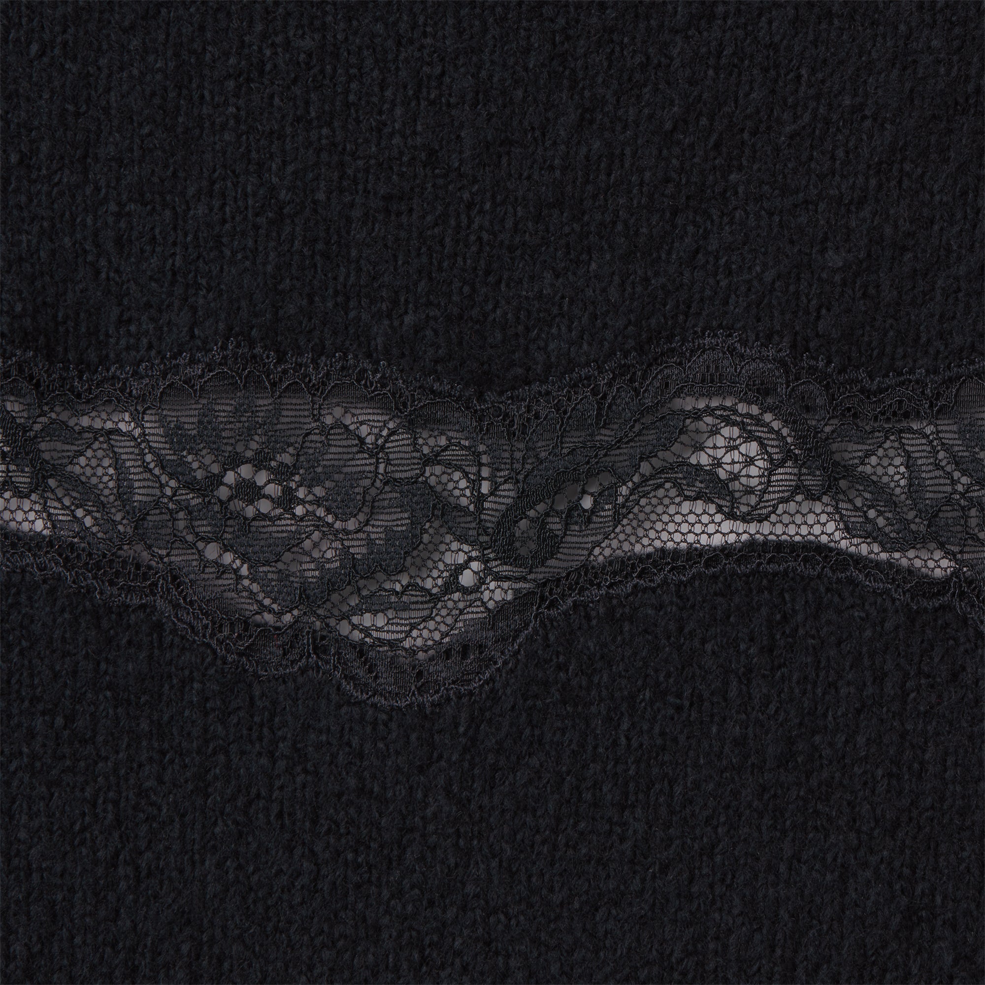 LACE KNIT LONG SLEEVE CARDIGAN | OBSIDIAN