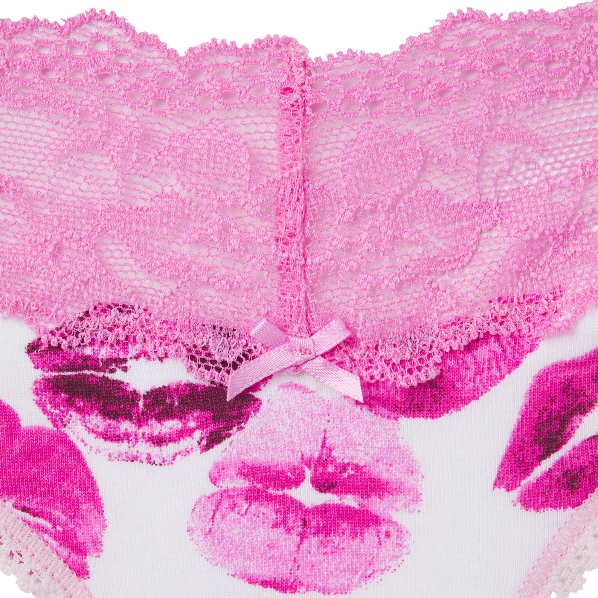 LIGHTWEIGHT COTTON WIDE LACE BRIEF | PINK ALLOVER LIPSTICK