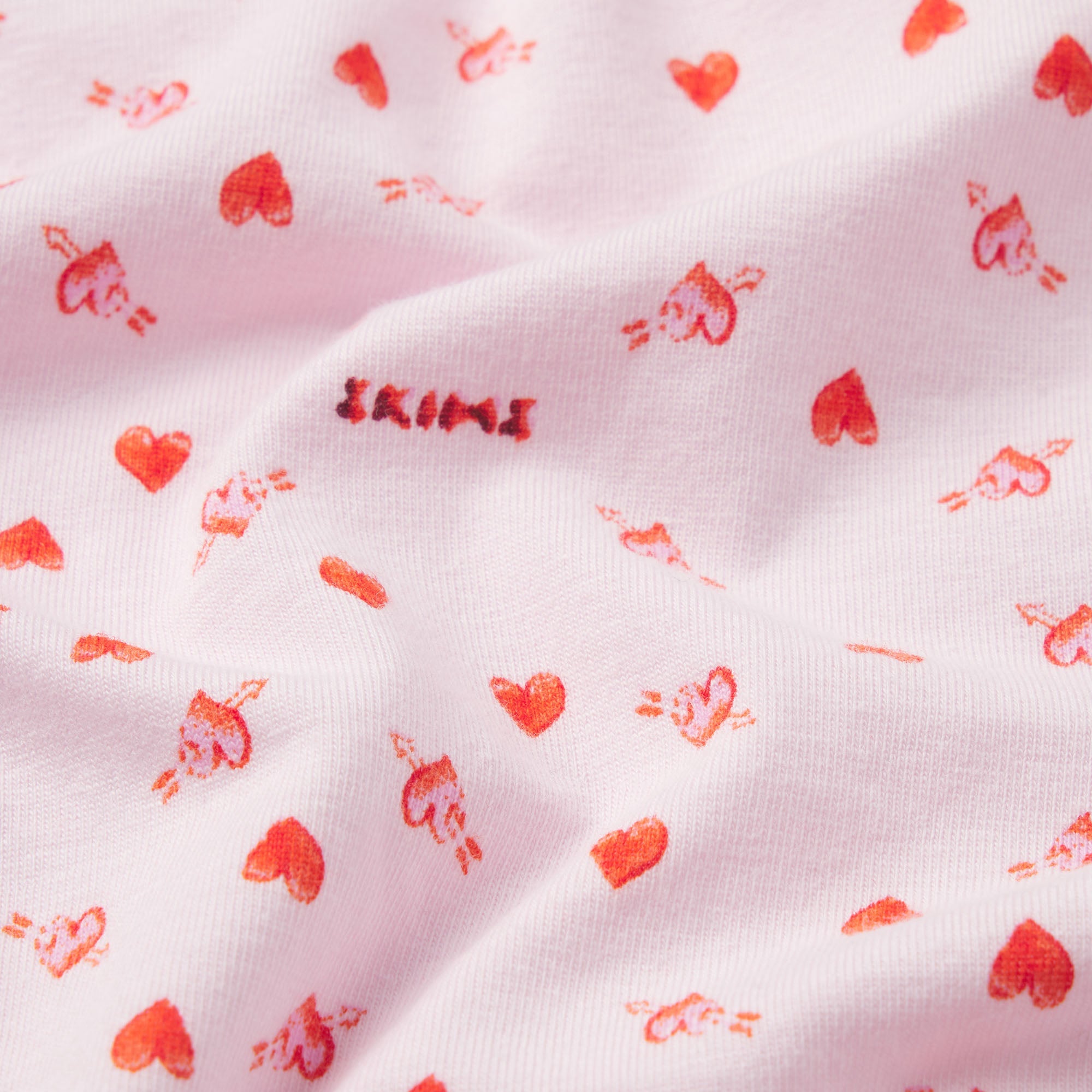LIGHTWEIGHT COTTON LOGO PICOT HIPSTER | BABY PINK ARROWED HEARTS