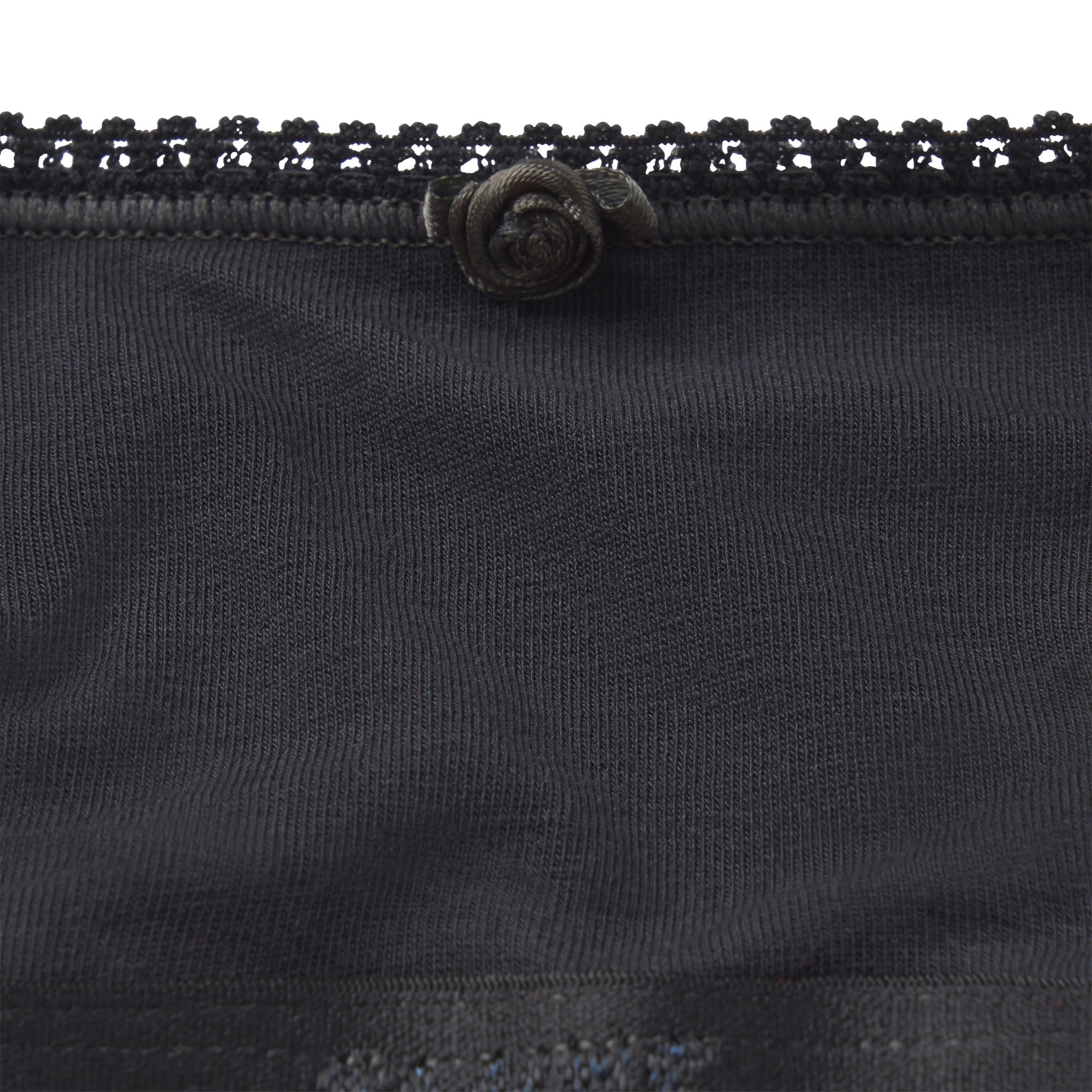 LIGHTWEIGHT COTTON LOGO PICOT SCOOP BRALETTE | SOOT TONAL
