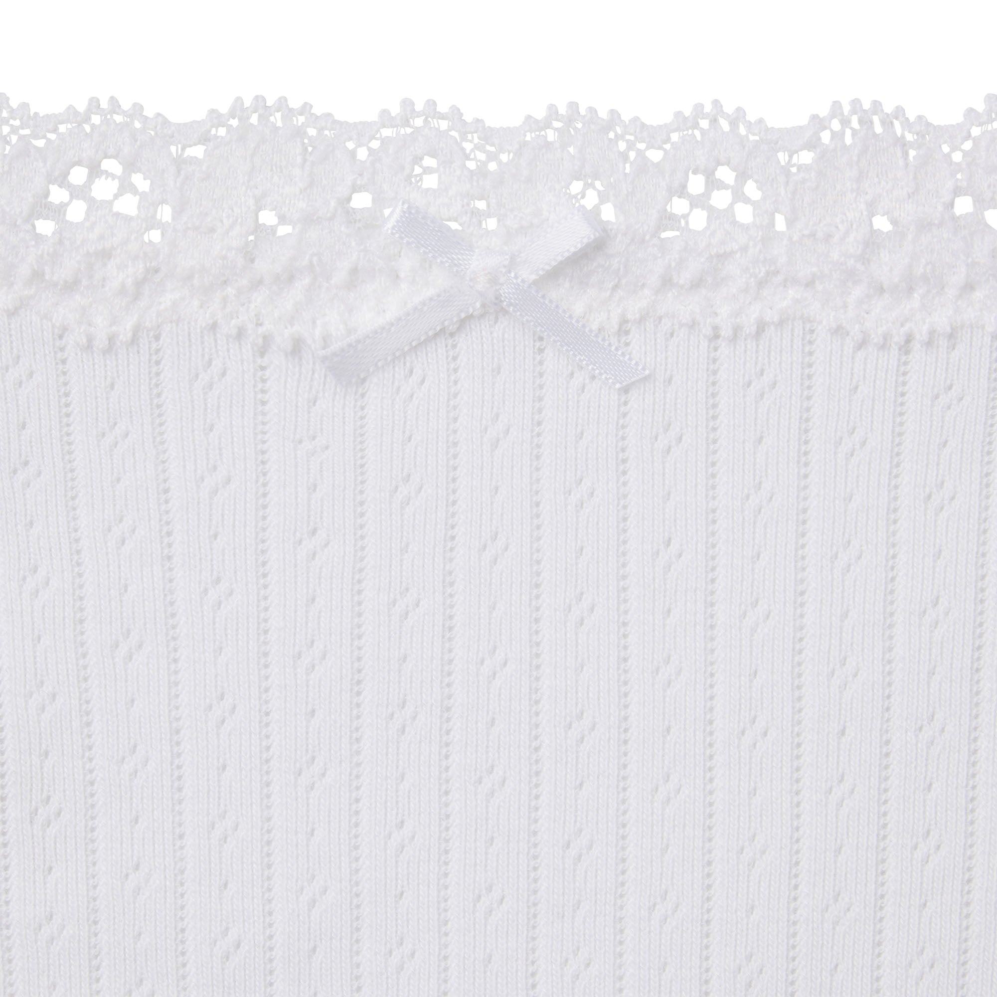 LIGHTWEIGHT COTTON POINTELLE LACE STRING THONG | SNOW