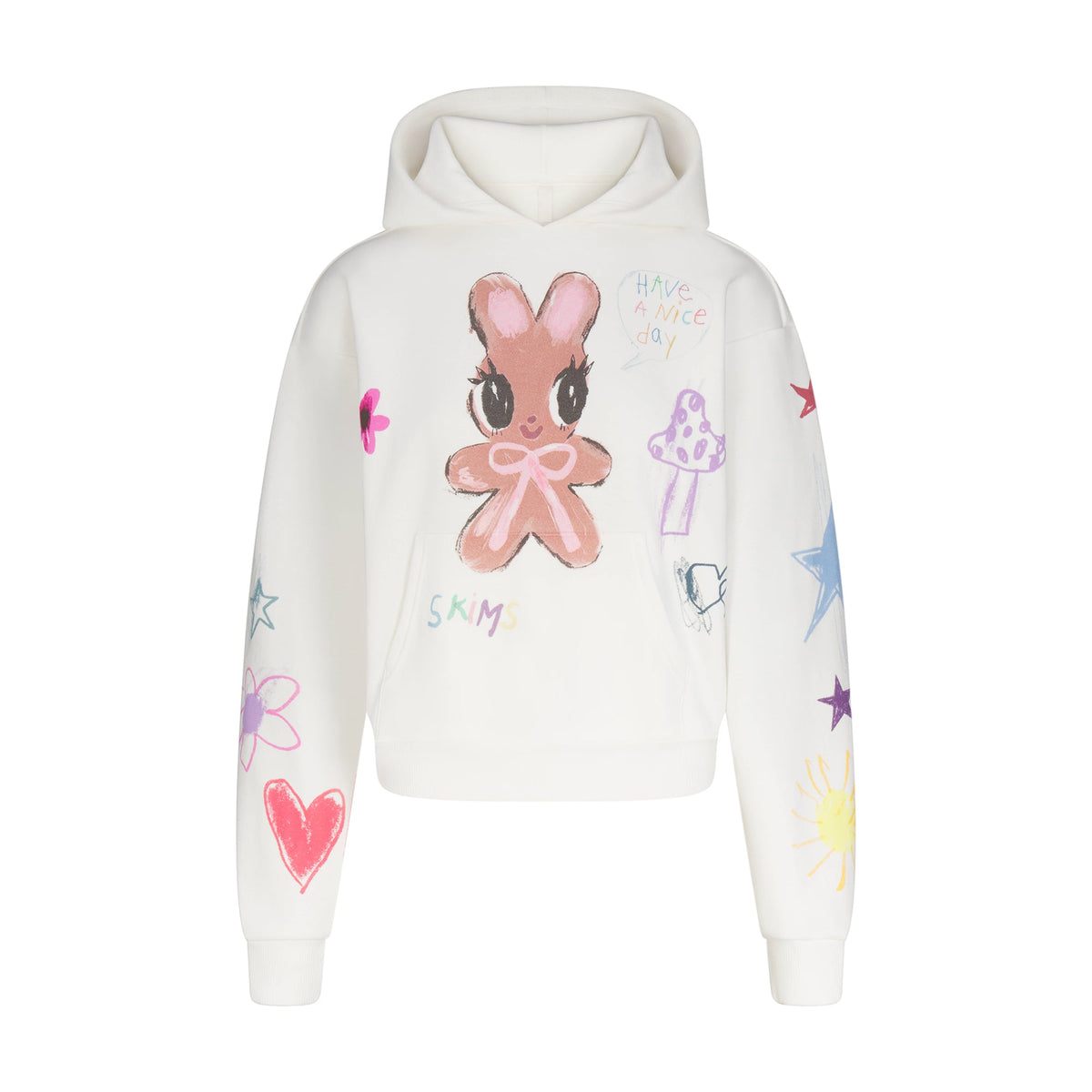COTTON FLEECE CLASSIC HOODIE | MARBLE HAPPY BUNNY