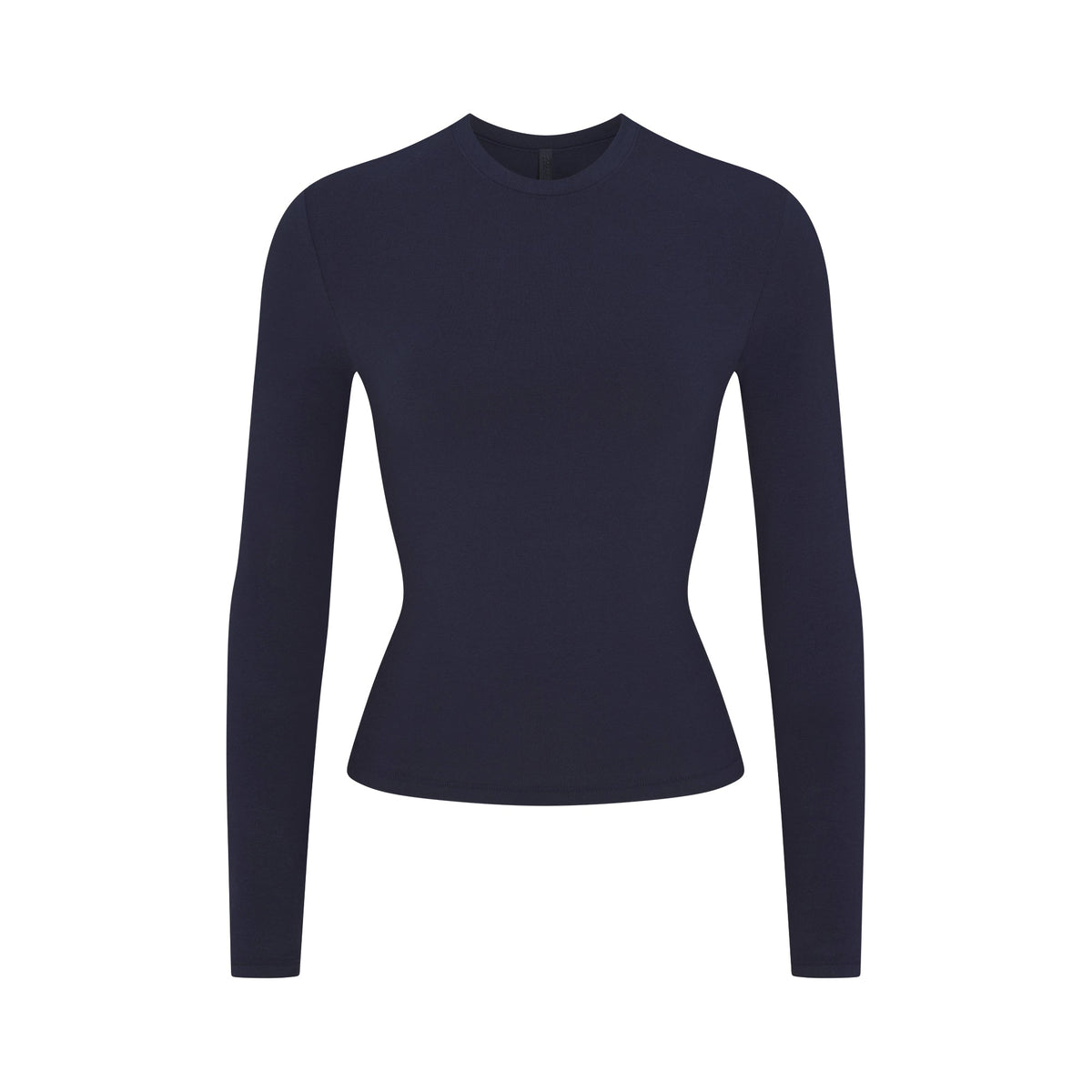COTTON JERSEY LONG SLEEVE T-SHIRT | NAVY