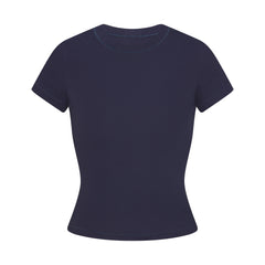 COTTON RIB T-SHIRT | NAVY