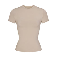 COTTON RIB T-SHIRT | STONE