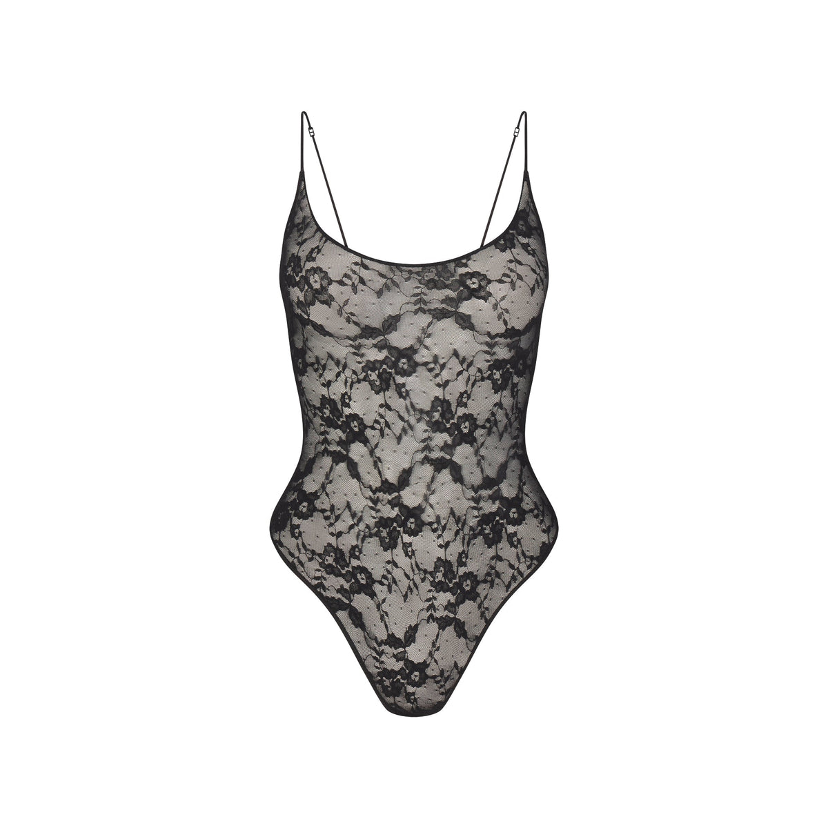STRETCH LACE SCOOP NECK BODYSUIT | SOOT