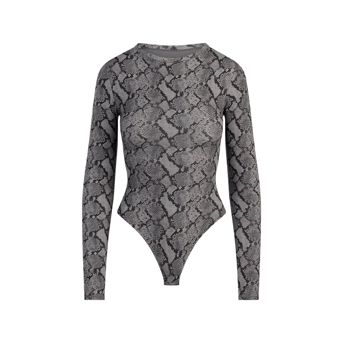 FITS EVERYBODY LONG SLEEVE CREW NECK BODYSUIT | SHADOW SNAKE PRINT