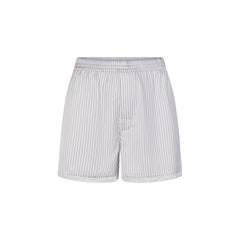 WOVEN SHINE LACE BOXER | SILVER TRIPLE PINSTRIPE