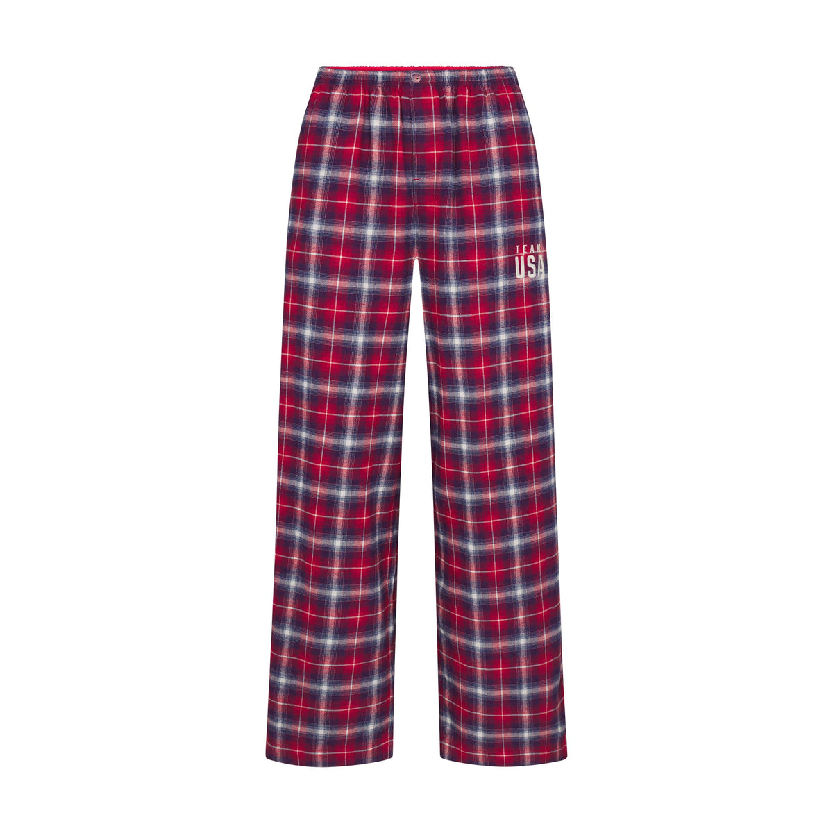 SKIMS FOR TEAM USA FLANNEL SLEEP OLYMPIC PANT | RED PLAID
