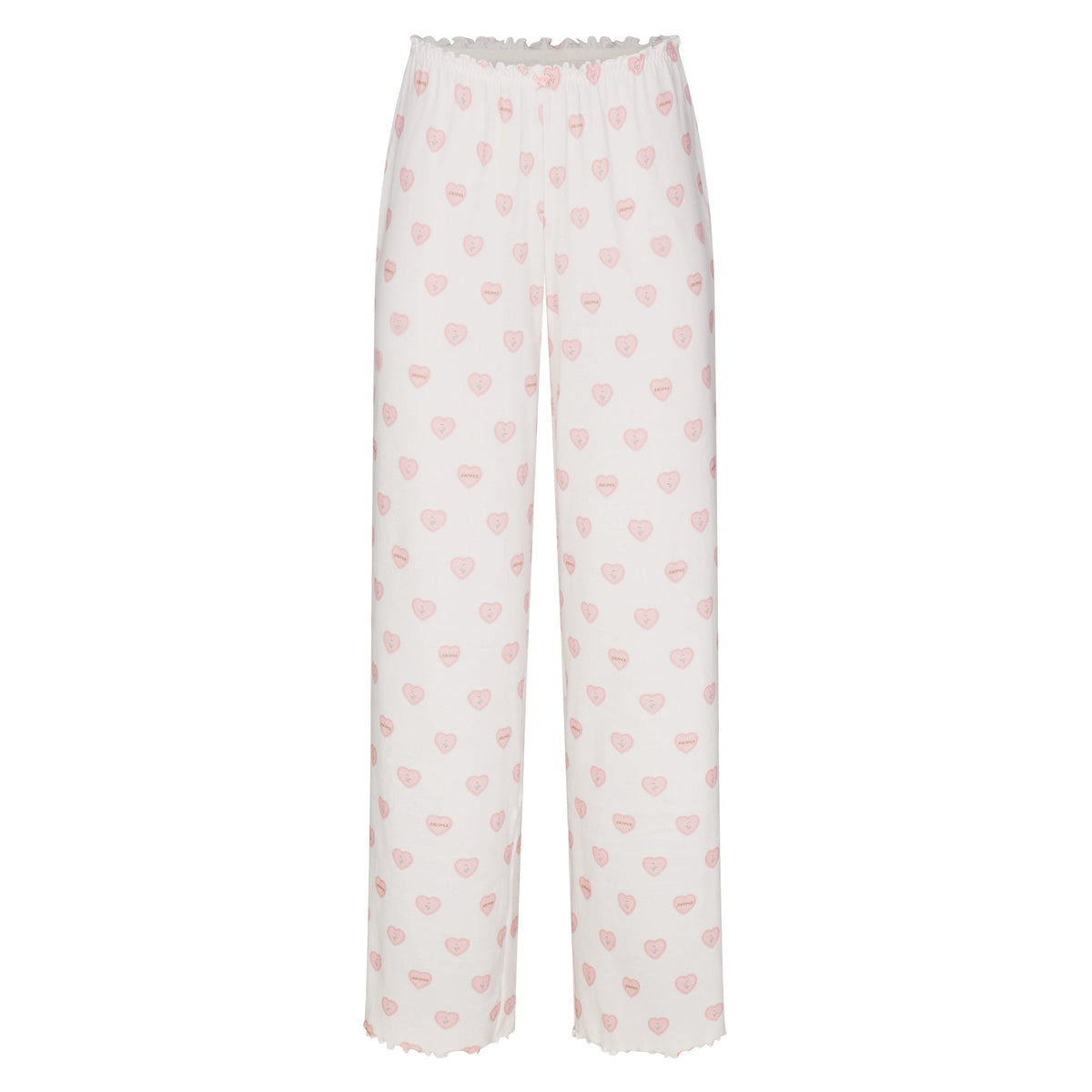 LOGO POINTELLE STRAIGHT LEG PANT | SNOW LACE HEARTS