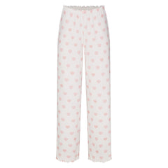 LOGO POINTELLE STRAIGHT LEG PANT | SNOW LACE HEARTS