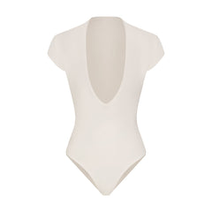 COTTON JERSEY DEEP PLUNGE BODYSUIT | MARBLE