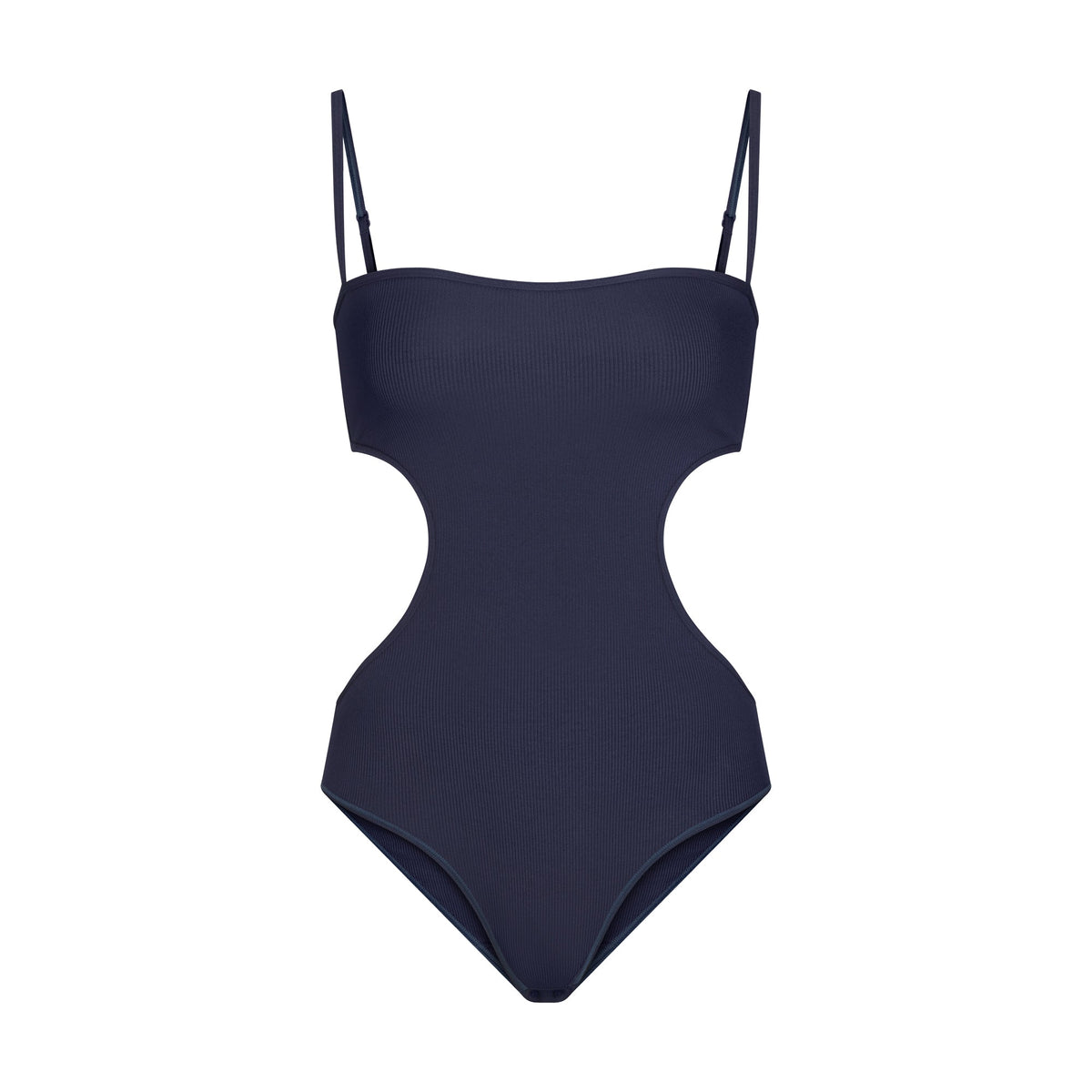 COTTON RIB CUT OUT BODYSUIT | NAVY