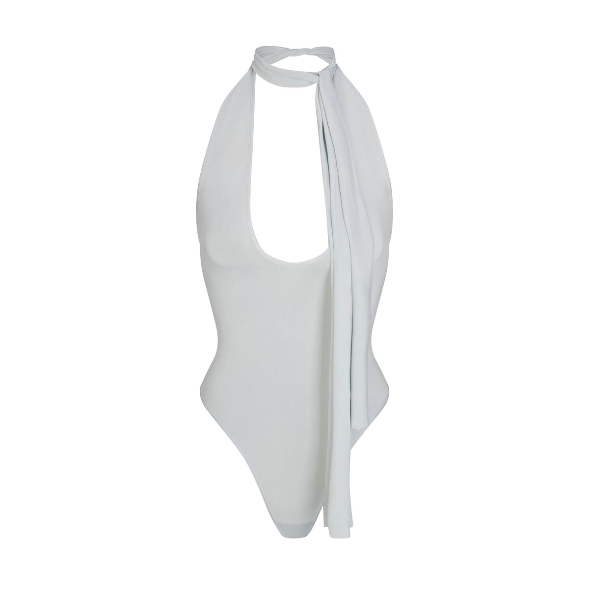 CUPRO JERSEY HALTER BODYSUIT | PEARL