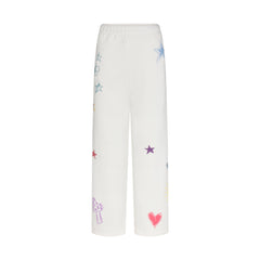 COTTON FLEECE CLASSIC STRAIGHT LEG PANT | MARBLE MULTI DOODLE PRINT