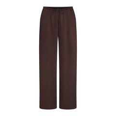 LIGHTWEIGHT SATIN STRAIGHT LEG PANT | ESPRESSO