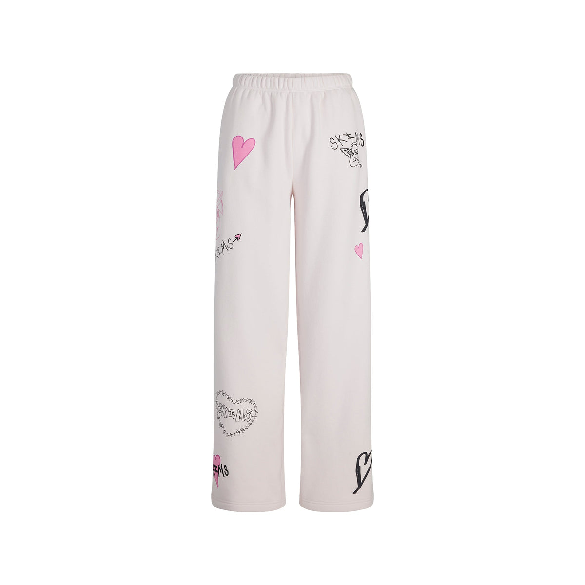 COTTON FLEECE CLASSIC STRAIGHT LEG PANT | BARELY PINK ANGEL SKETCH