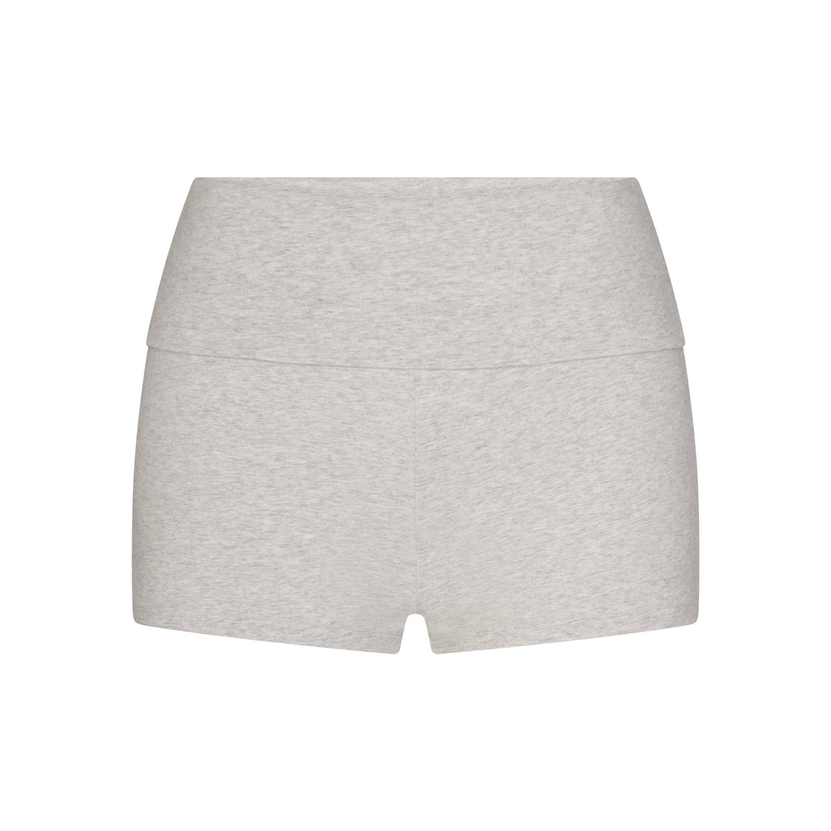 COTTON JERSEY FOLDOVER SHORT | LIGHT HEATHER GREY