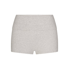 COTTON JERSEY FOLDOVER SHORT | LIGHT HEATHER GREY