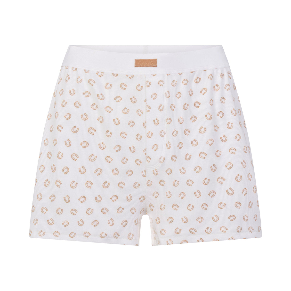 COTTON RIB LOOSE BOXER | OCHRE HORSESHOE PRINT