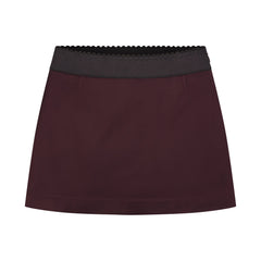 SATIN MINI SKIRT | CURRANT