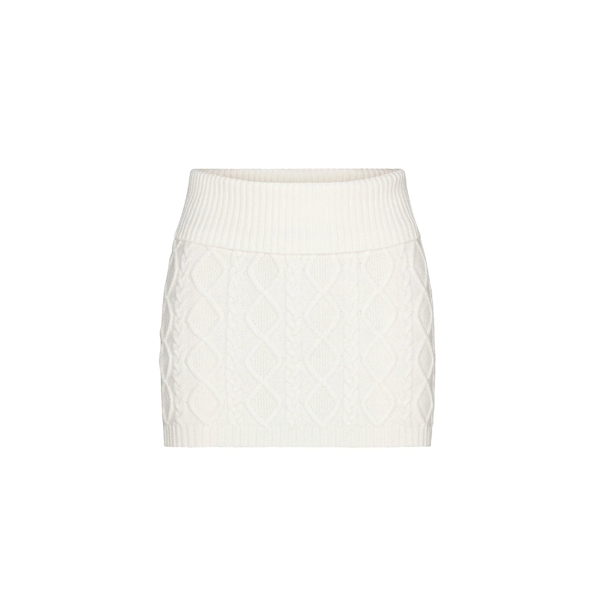 SWEATER KNITS CABLE KNIT MINI SKIRT | IVORY