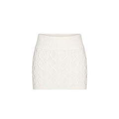 SWEATER KNITS CABLE KNIT MINI SKIRT | IVORY